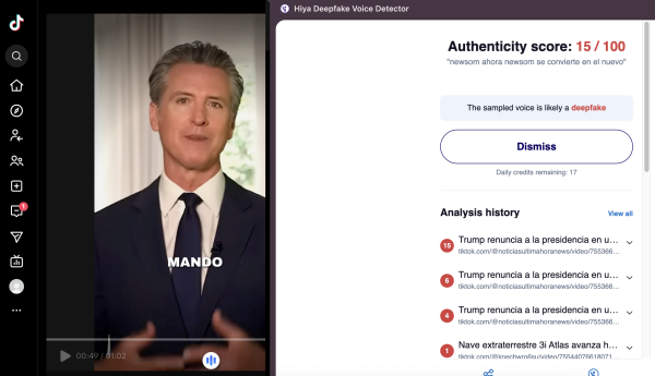Fuente: Captura de pantalla de la herramienta de detección de IA. 